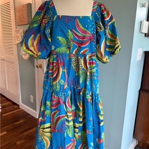 Anthropologie FARM Rio Tropics Tiered Midi Dress, summer, beach